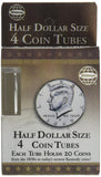 Whitman Half Dollar Size Coin Tubes: 4-Count