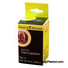 Quarter (24.3mm) Direct-Fit Coin Capsules - 10 Pack-Guardhouse Coin Capsules-Guardhouse-StampPhenom