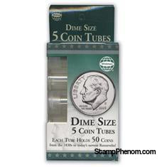 5 Round Coin Tube - Dime-Coin Tubes-HE Harris & Co-StampPhenom