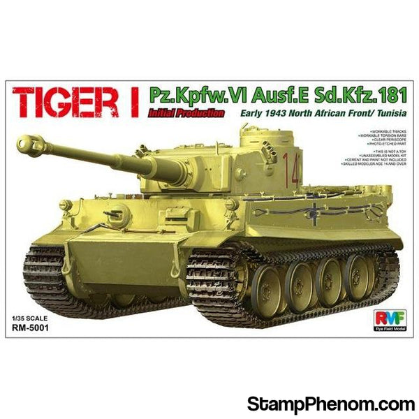 Ryefield - Tiger I Pz.Kpfw.VI Ausf E Sd.Kfz.181 Inital Production Early 1943 North African Front / Tunisia 1:35-Model Kits-Ryefield-StampPhenom