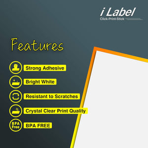 8.5" x 11" Full Sheet Label Sticker Paper for Laser & Inkjet Printers [150 Sheets,150 Labels]