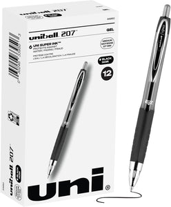 Black Retractable Gel Pens 12 Pack