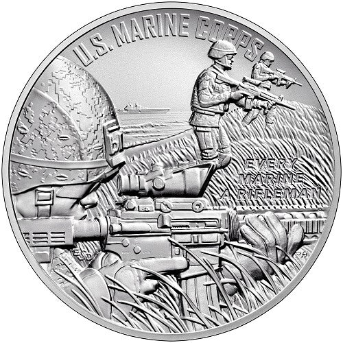 U.S. Marines One Ounce Silver Medal Becomes Semper Fidelis on September 11