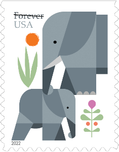 Elephants star on Forever Stamps on World Elephant Day