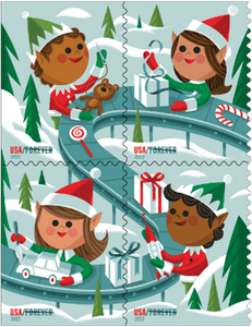 Holiday Elves to Decorate Seasonal Greeting Cards