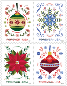 U.S. Postal Service Reveals Holiday Joy Stamps for 2024