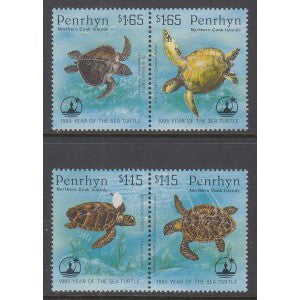 Penrhyn Island 447-448 Turtles MNH VF