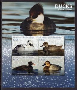 St Vincent 4020 Ducks Souvenir Sheet MNH VF