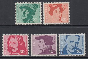 Switzerland 502-506 MNH VF