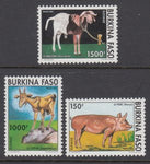 Burkina Faso 987-989 Animals MNH VF