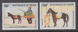 Niger 860-861 Horse Donkey MNH VF