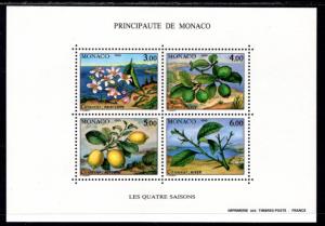 Monaco 1736 Seasons Souvenir Sheet MNH VF