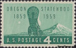 United States of America 1959 100 years Oregon Statehood, Covered Wagon and Mt. Hood