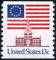 United States of America 1975 13 Star Flag over Independence Hall