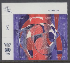 UN Geneva 239a Peace Inscription Plate Block MNH VF