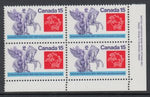 Canada 649 UPU Inscription Plate Block MNH VF