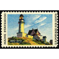 United States of America 1970 150 Years Maine Statehood, Lighthouse at Two Lights by Edwar