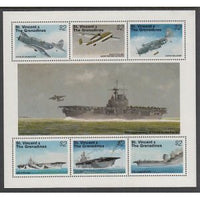 St Vincent 2159A Airplanes Ships Souvenir Sheet MNH VF