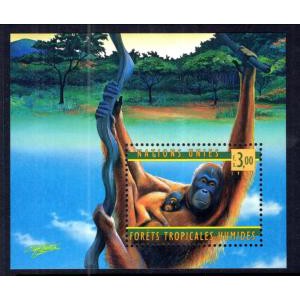 UN Geneva 324 Orangutan Souvenir Sheet MNH VF