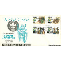 18th Annual Scouts Jamboree Lot 3 , Uganda, June 1, 1995 First Day Cover