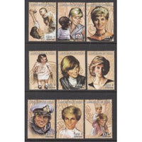 Chad 749a-749i Princess Diana Singles MNH VF