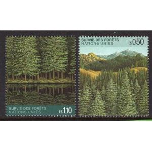 UN Geneva 165-166 Trees Singles MNH VF
