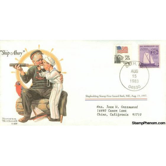 Norman Rockwell Classics "Ship Ahoy", August 15, 1983 First Day Cover