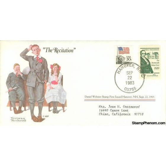 Norman Rockwell Classics "The Recitation", September 22, 1983 First Day Cover