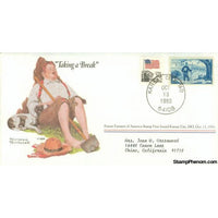 Norman Rockwell Classics "Taking a Break", October 13, 1983 First Day Cover