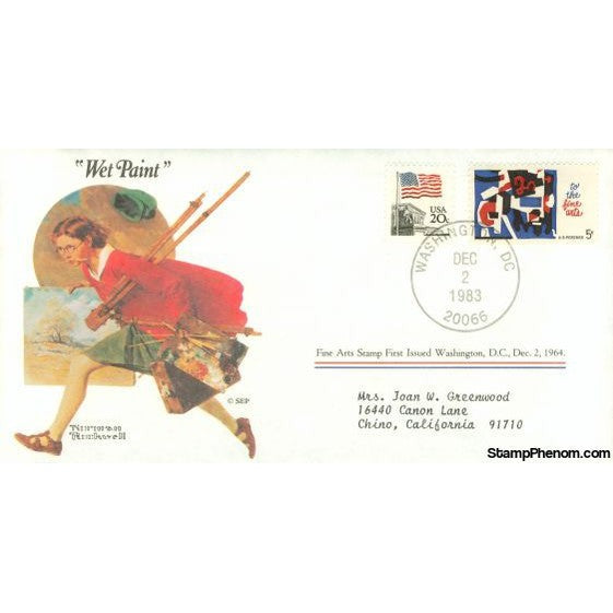 Norman Rockwell Classics "Wet Paint", December 2, 1983 First Day Cover