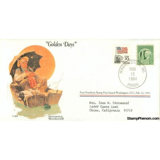 Norman Rockwell Classics "Golden Days", February 12, 1984 First Day Cover