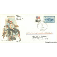 Norman Rockwell Classics "Weary Travelers", February 28, 1984 First Day Cover