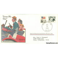 Norman Rockwell Classics "Excuse My Dust", July 30, 1983 First Day Cover