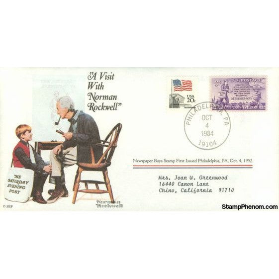 Norman Rockwell Classics "A Visit With Norman Rockwell", October 4, 1984 First Day Cover