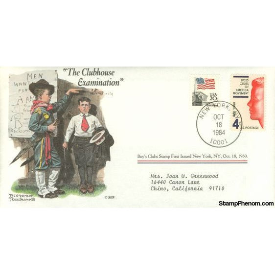 Norman Rockwell Classics "The Clubhouse Examination", October 18, 1984 First Day Cover