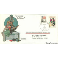 Norman Rockwell Classics "Strummin' the Guitar", May 24, 1985 First Day Cover