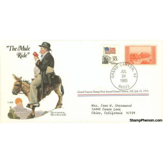 Norman Rockwell Classics "The Mule Ride", July 24, 1985 First Day Cover