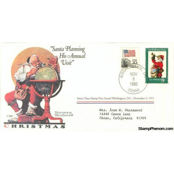 Norman Rockwell Classics "Santa Planning His Annual Visit", November 9, 1985