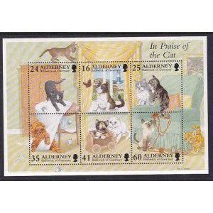 Alderney 97a Cats Souvenir Sheet MNH VF