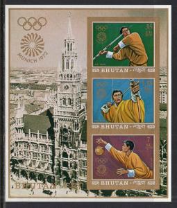 Bhutan 147Gh Olympics Imperf Souvenir Sheet MNH VF