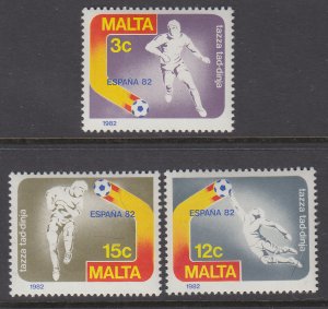 Malta 616-618 Soccer MNH VF