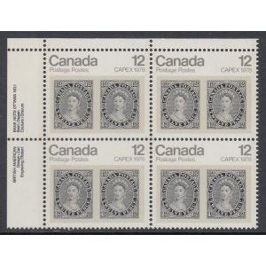 Canada 753 Inscription Plate Block MNH VF