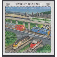 Angola 988 Trains Souvenir Sheet MNH VF