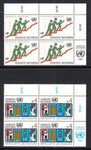 UN Vienna 15-16 Inscription Plate Block MNH VF