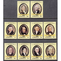 Liberia 901-910 US Presidents MNH VF