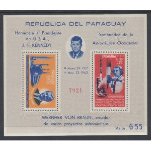 Paraguay 841a Space Kennedy Souvenir Sheet MNH VF