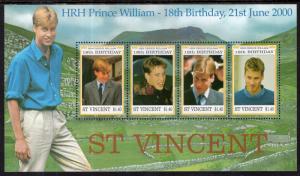 St Vincent 2780 Prince William Souvenir Sheet MNH VF