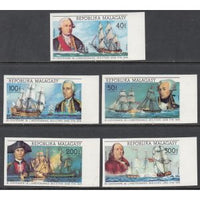 Madagascar 525-526,C137-C139 Sailing Ships Imperfs MNH VF