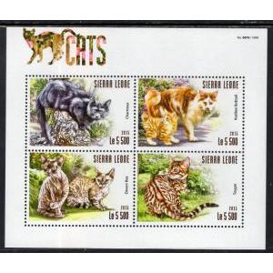 Sierra Leone 3386 Cats Souvenir Sheet MNH VF
