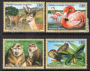 UN Geneva 318-321 Animals Singles MNH VF